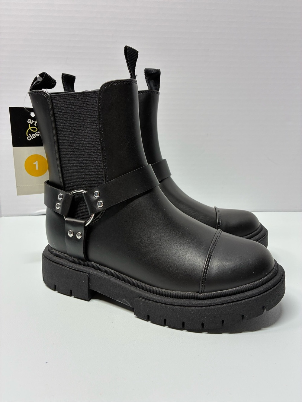 art class Kids Black Harness Boots